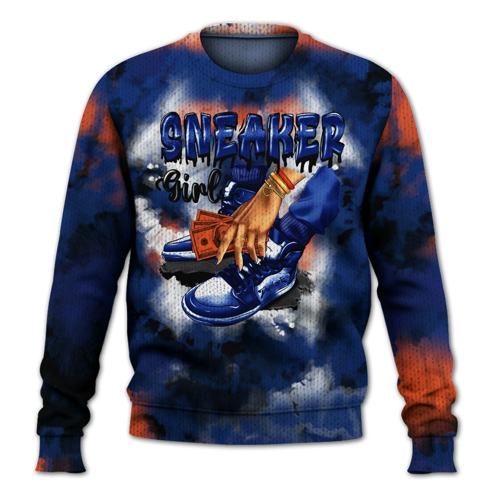 Knitted Sweater To Match Suede GS League - SNEAKER Girl Money Drip Tie Dye
