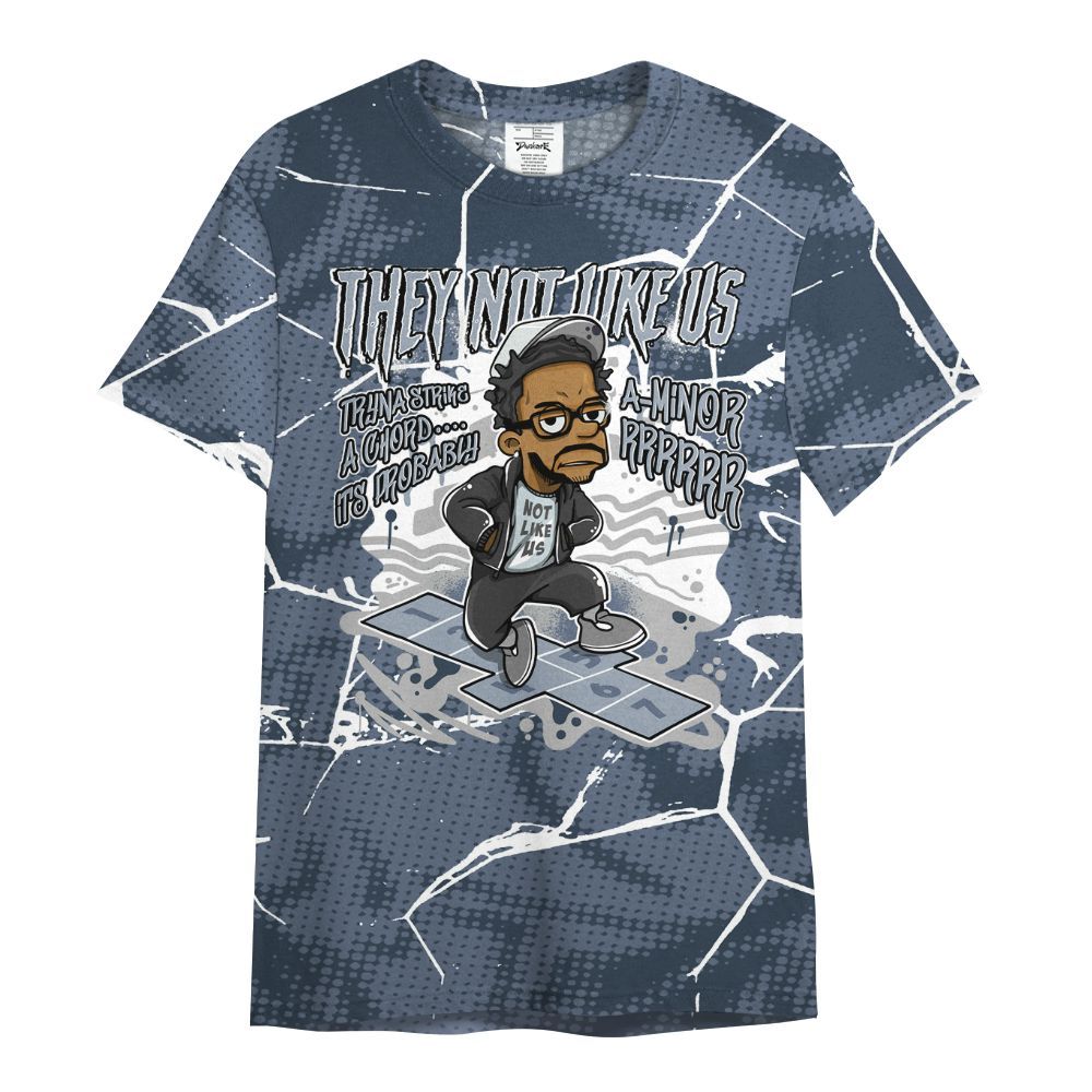 Shirt To Match Low Diffused Blue 11s - Hopscotch Dislike Us Graphic Crack All Over Print