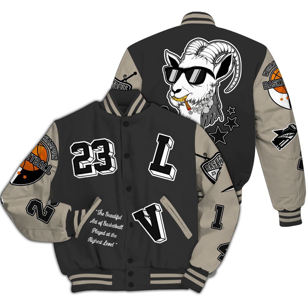 Varsity Jacket To Match RM Light Bone 4s - The GOAT Got Em Streetwear All Over Print