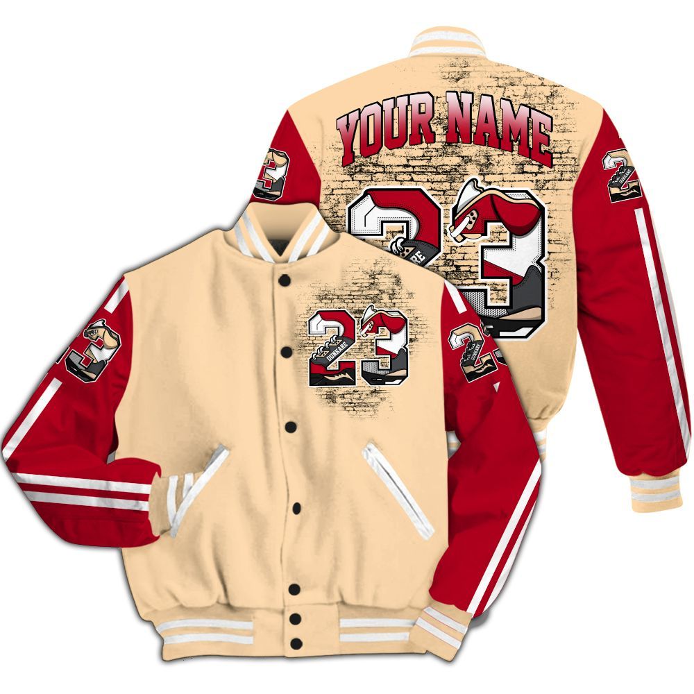 Varsity Jacket To Match Retro Pizza GS 4s - Custom Name Number 23 5s All Over Print
