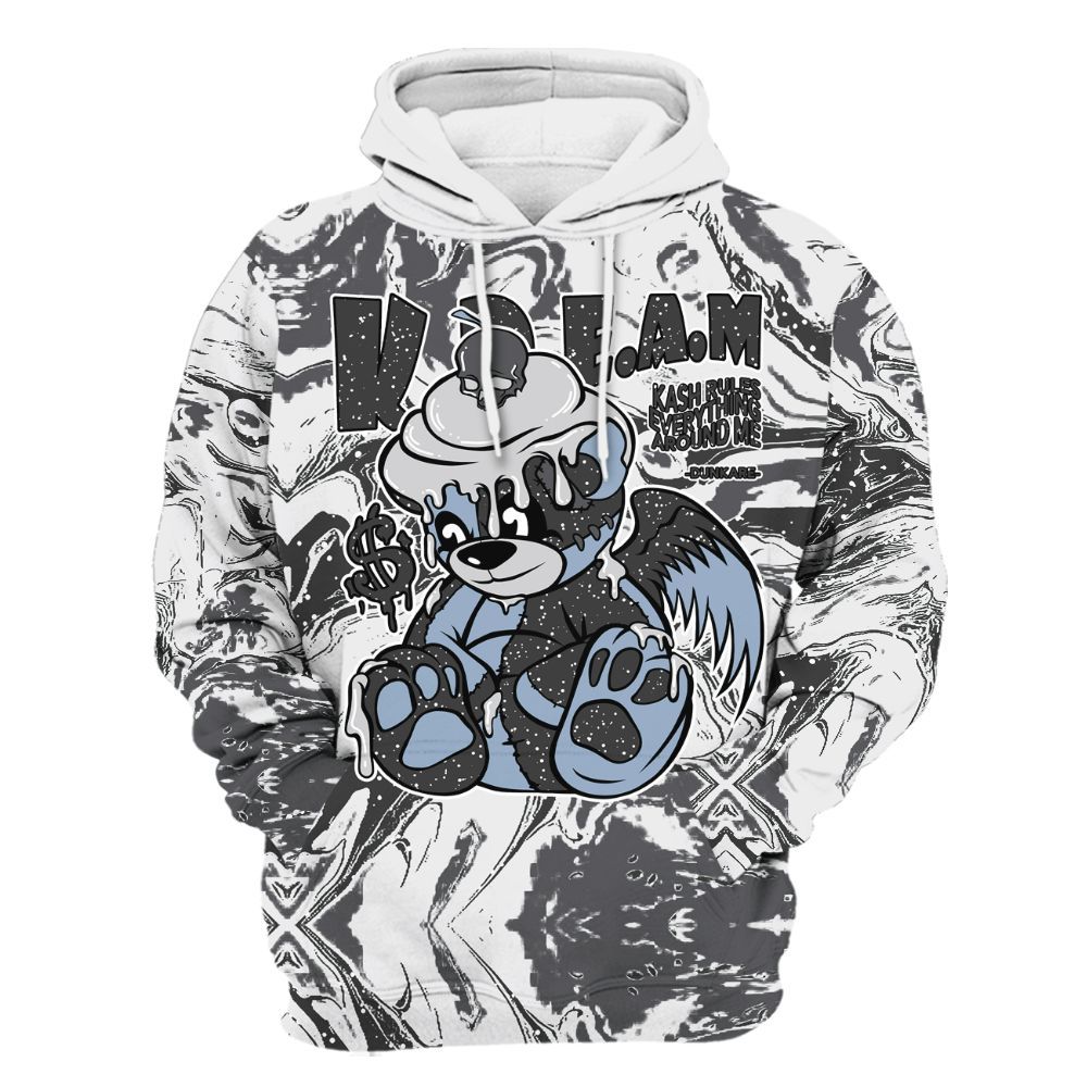 Hoodie To Match Reverse Black White 6s - Loot Bear Liquid All Over Print