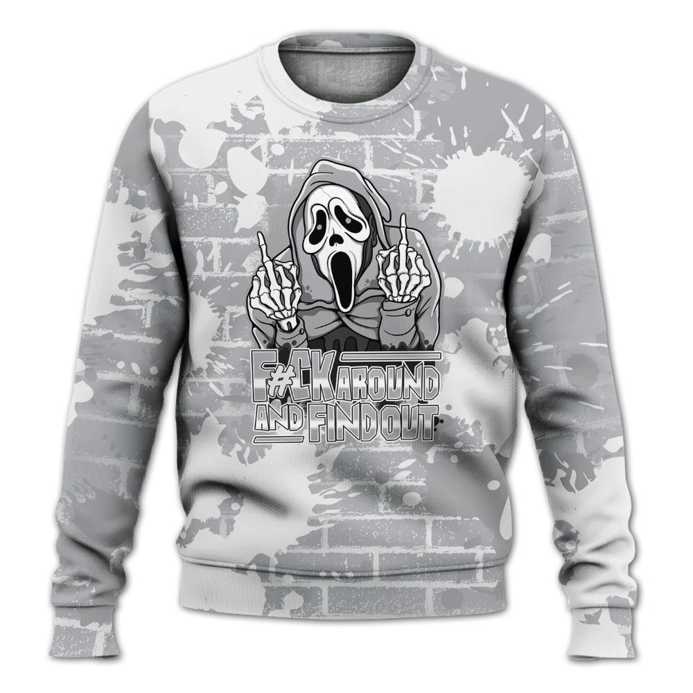 Sweatshirt To Match Low OG Wolf Grey 1s - F#CK And Find Out Graphic Halloween All Over Print