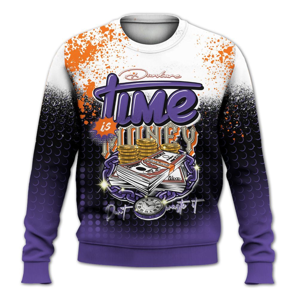 Sweatshirt To Match Air Max Waffle SP Voltage Purple - Halftone Time Is Money All Over Print
