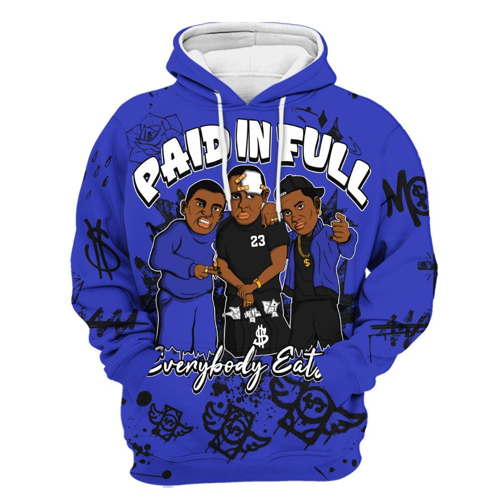 Hoodie To Match Retro Black Concord 12s - Everybody Paid In Full Crayon All Over Print