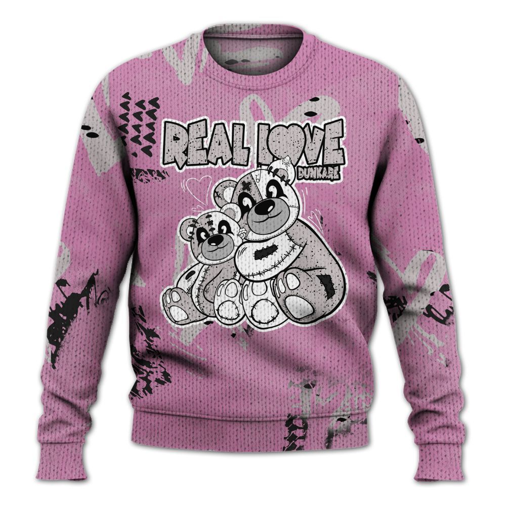 Knitted Sweater To Match Neutral Grey Black White Orchid 4s - Sincere Fondness Bear