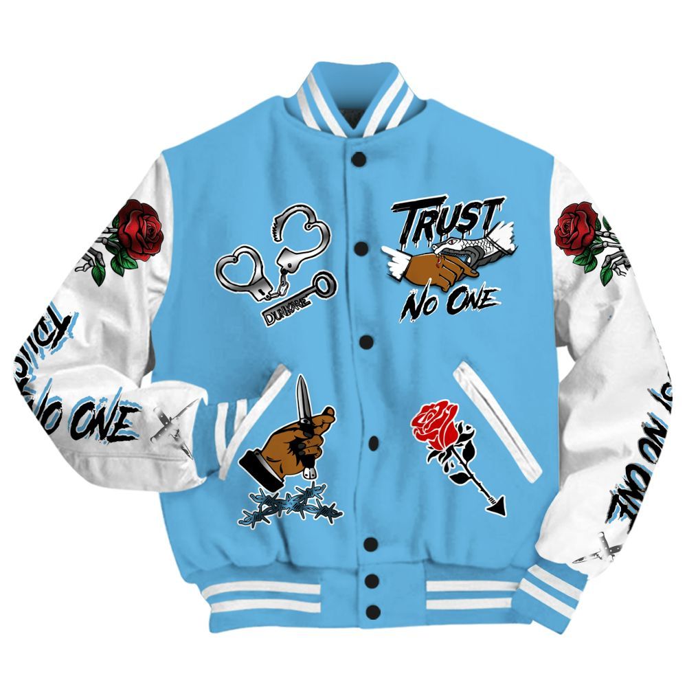 Varsity Jacket To Match Melo 12s - Trust No One Dripping All Over Print