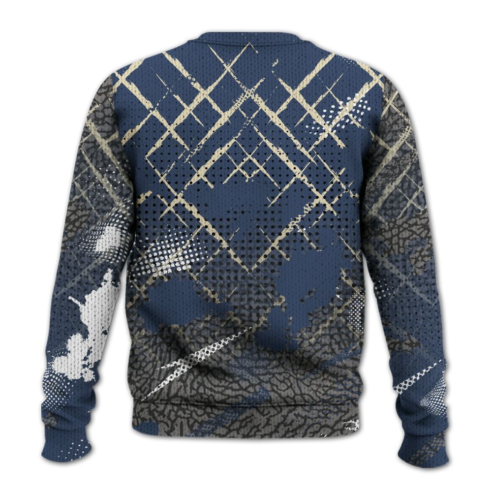 Knitted Sweater To Match Diffused Blue 3s - Halftone Stand Business Dripping