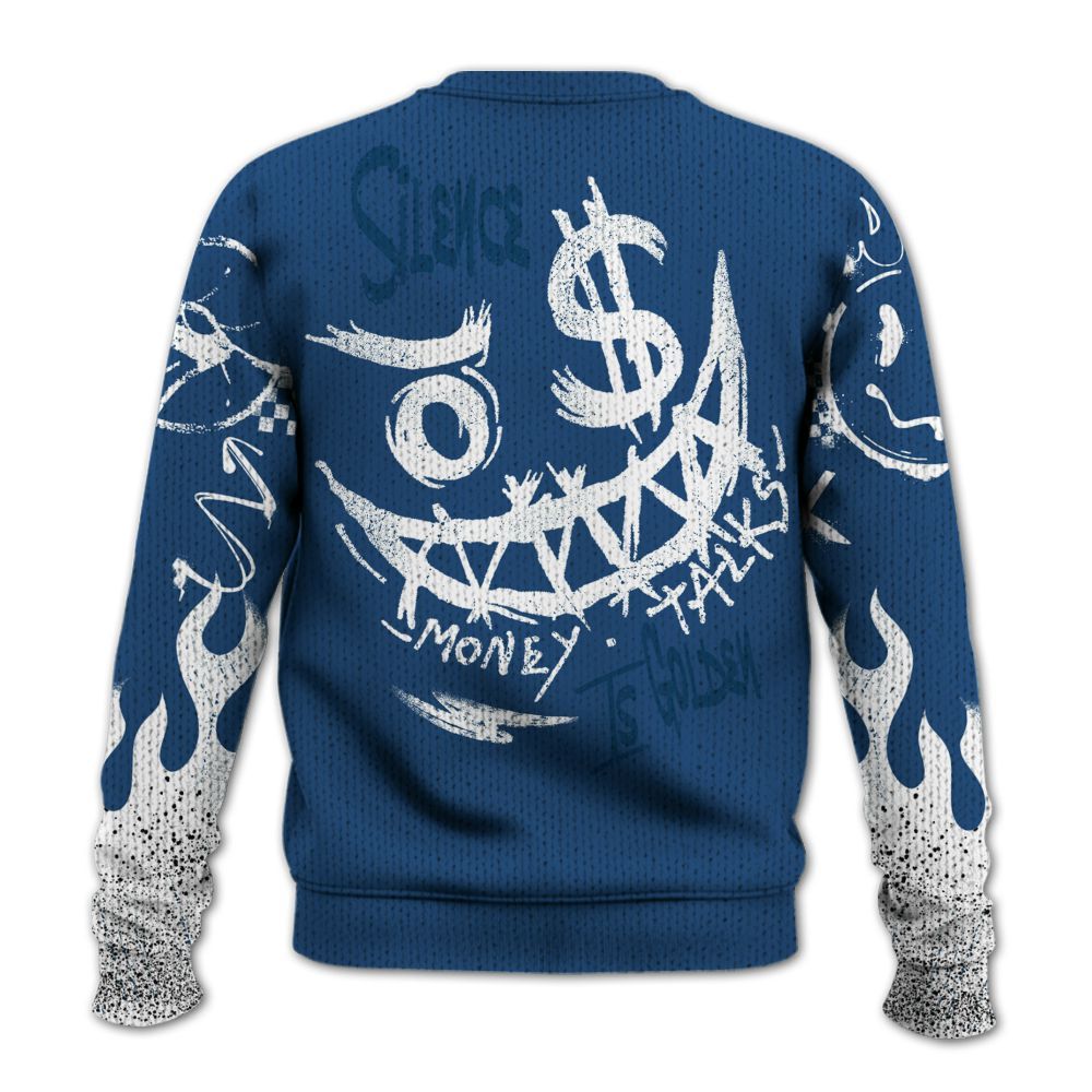 Knitted Sweater To Match High OG Midnight Navy 1s - Mouth Burning Street Style
