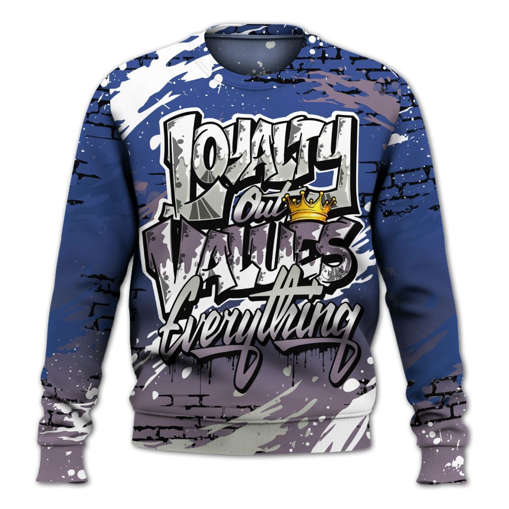 Sweatshirt To Match Low OG Voodoo Alternate 1s - Values Of Loyalty Drip All Over Print
