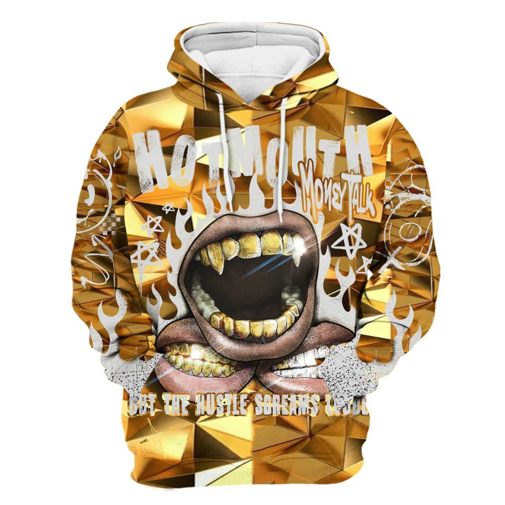 Hoodie To Match NET Gold 4s - Mouth Burning Street Style All Over Print