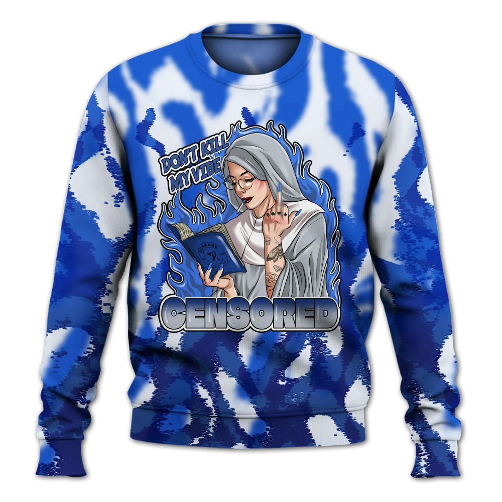 Sweatshirt To Match Air Foamposite One Royal - Censoredz Burn All Over Print
