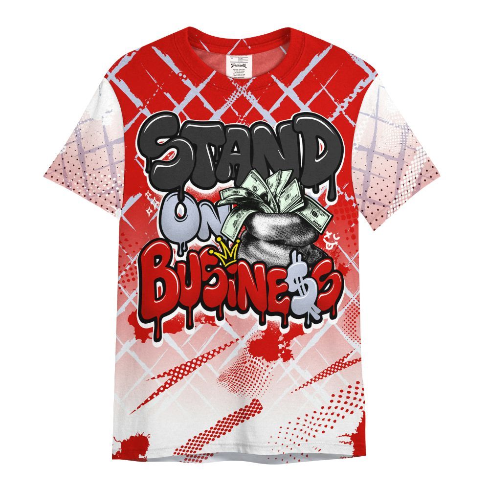 Shirt To Match Fire Red 6s - Halftone Stand Business Dripping All Over Print