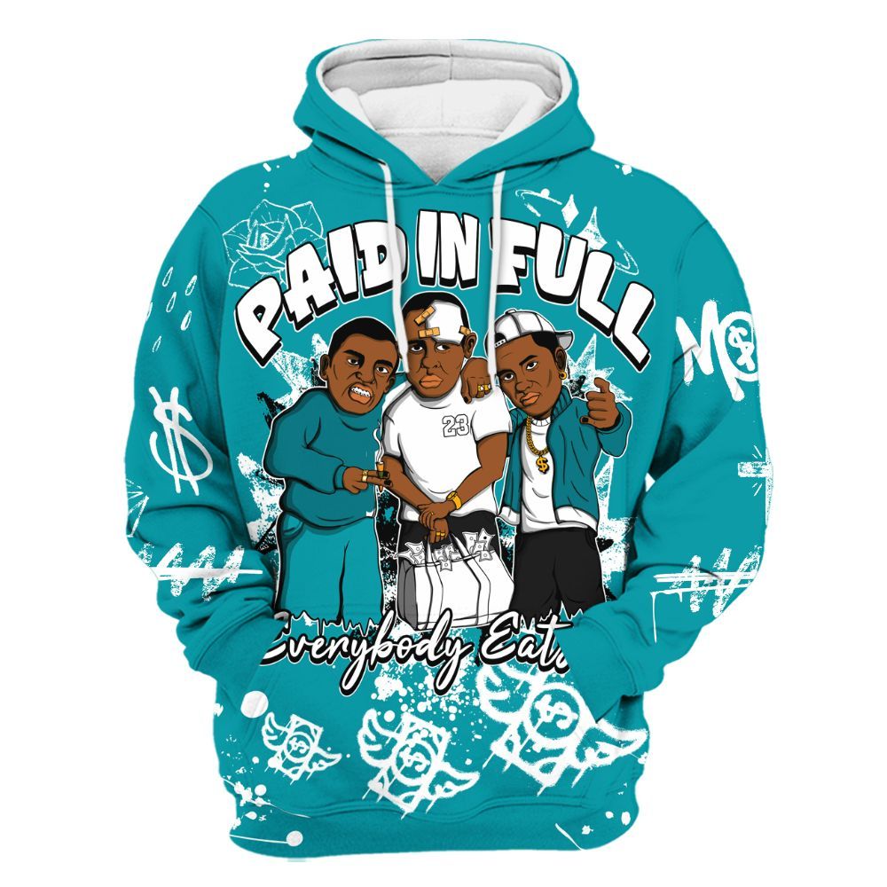 Hoodie To Match Air Griffey Max Aquamarine 1s - Everybody Paid In Full Crayon All Over Print