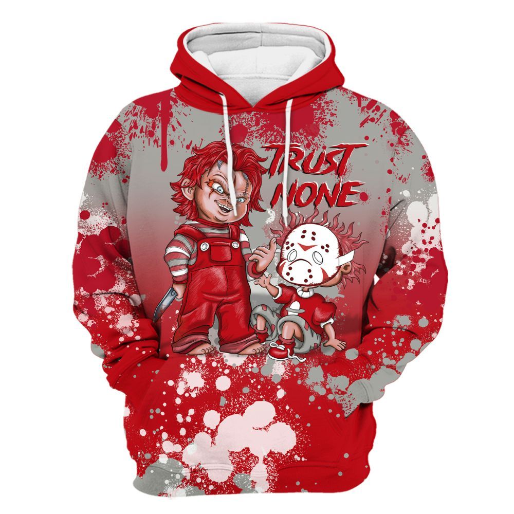 Hoodie To Match Air Griffey Max Gray Reds 1s - Trust No One Scary All Over Print