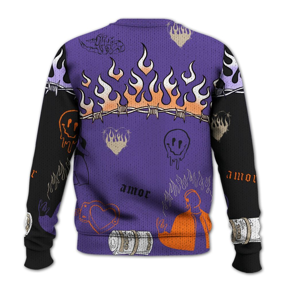 Knitted Sweater To Match Air Max Waffle SP Voltage Purple - Snake Trust No One