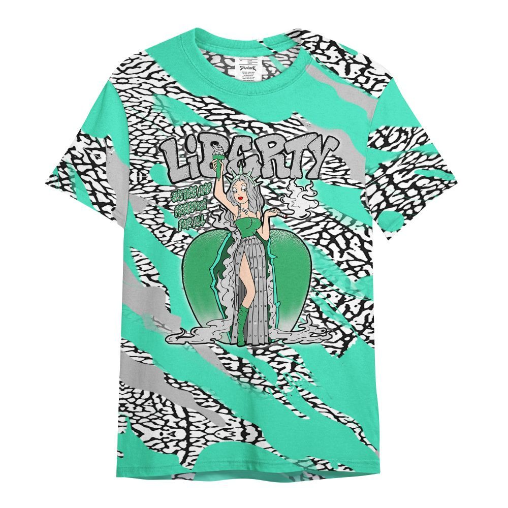 Shirt To Match Black Green Glow 3s - Midwest Cartoon Colored All Over Print
