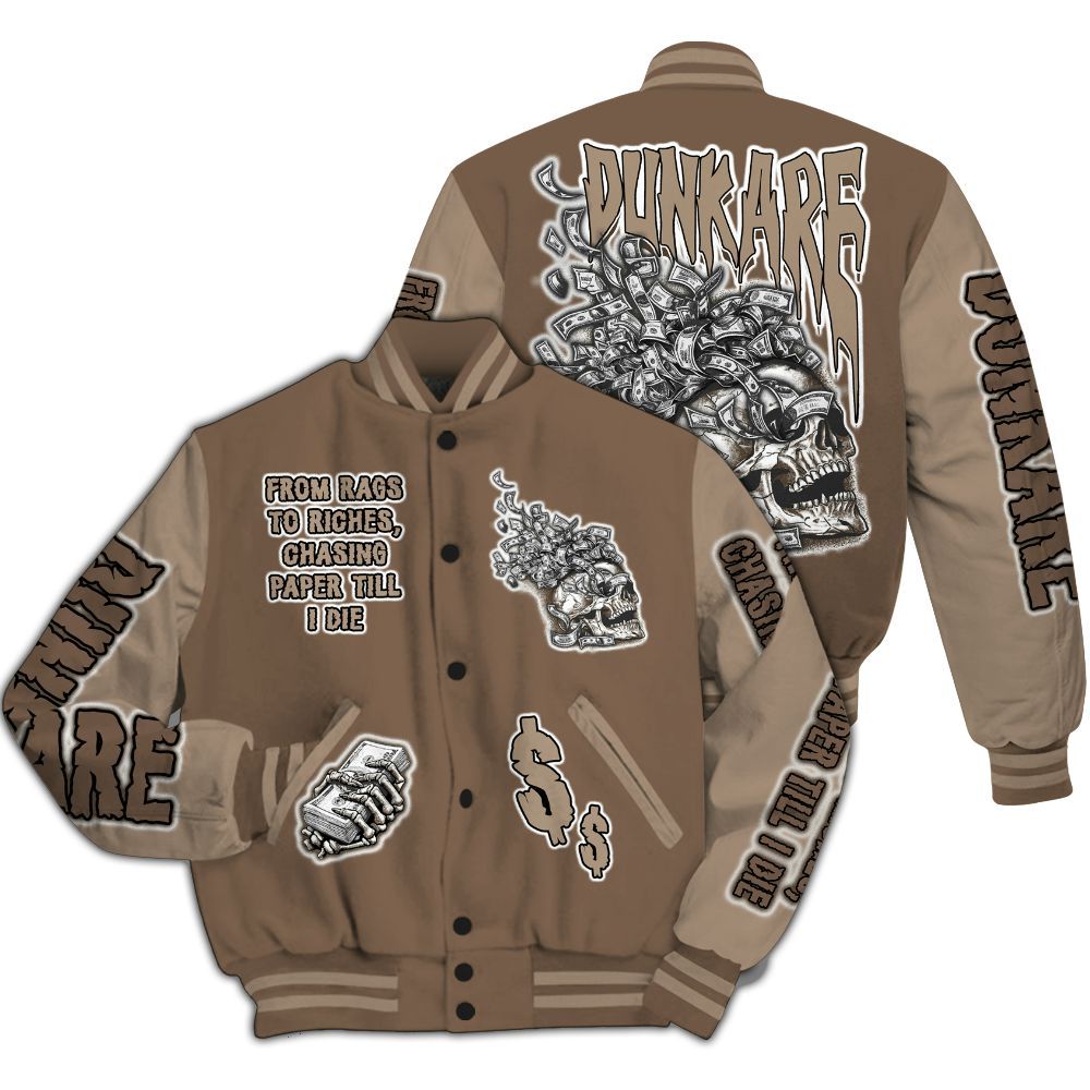Varsity Jacket To Match Dark Mocha Jack - From Rags To Riches All Over Print