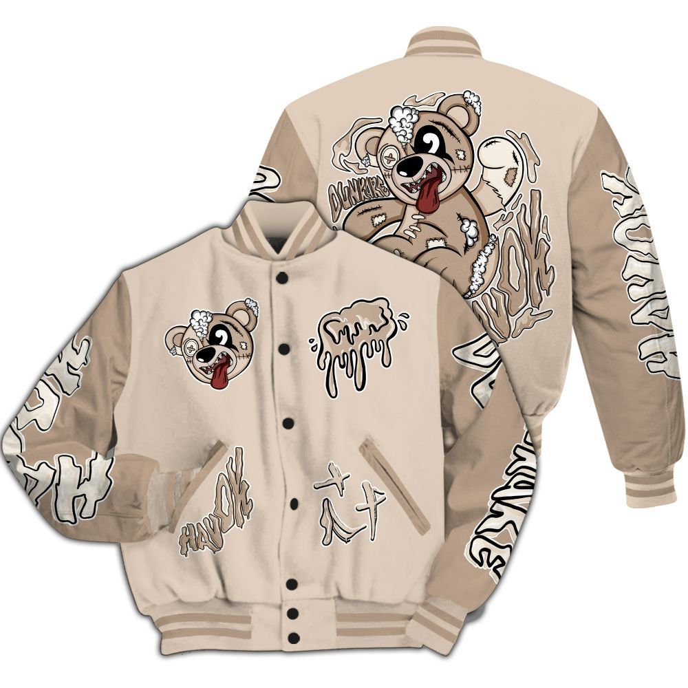 Varsity Jacket To Match Untouchable And Moments Cream - Havok Bear All Over Print