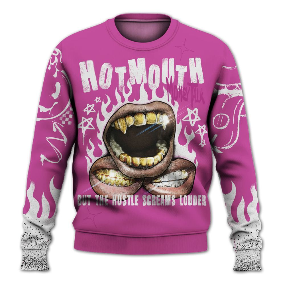 Sweatshirt To Match Dunk Low Active Fuchsia - Mouth Burning Street Style All Over Print