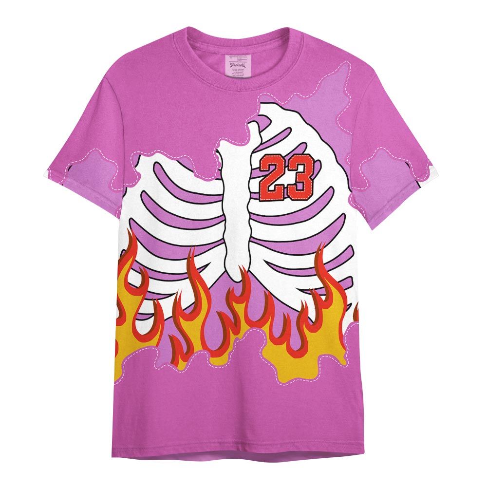 Shirt To Match Hyper Violet 4s - Number 23 Skeleton Flame Shirt Outfit