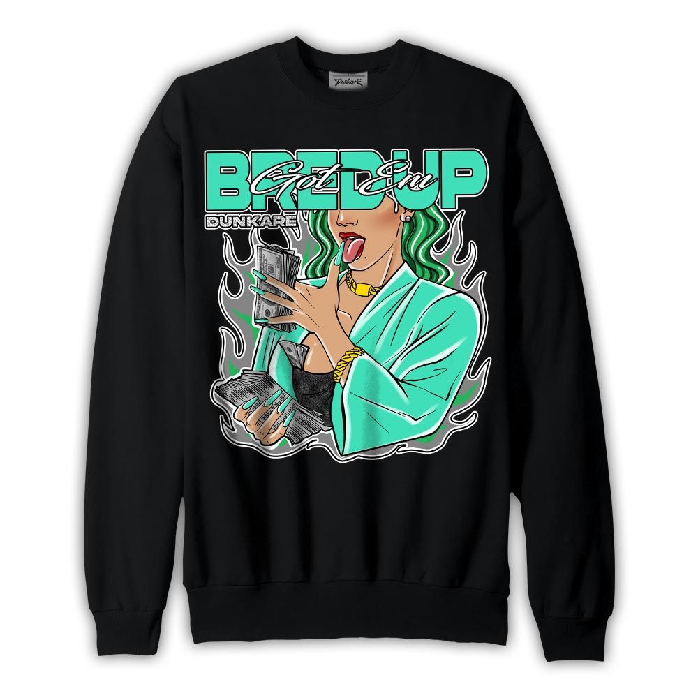 Sweatshirt To match Black Green Glow 3s Sweatshirt - Bred'up Unique Graphic