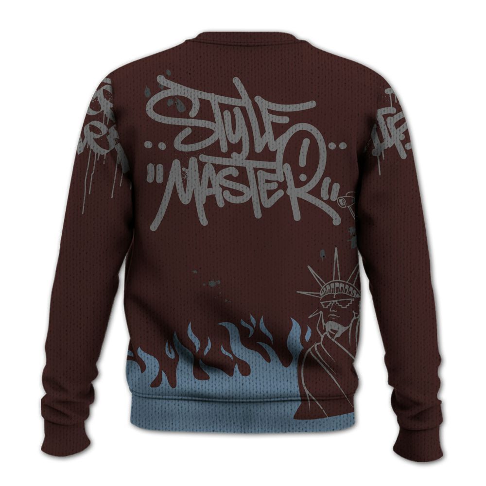 Knitted Sweater To Match Burgundy 5s - Graphic Fck Around Find Out