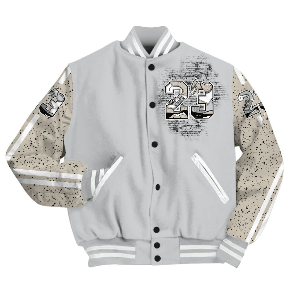 Varsity Jacket To Match Metallic Silver 2024 5s - Custom Name Number 23 5s All Over Print