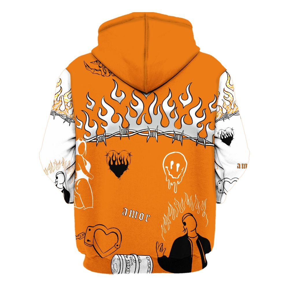 Hoodie To Match Orange Citrus 3s - Snake Trust No One All Over Print