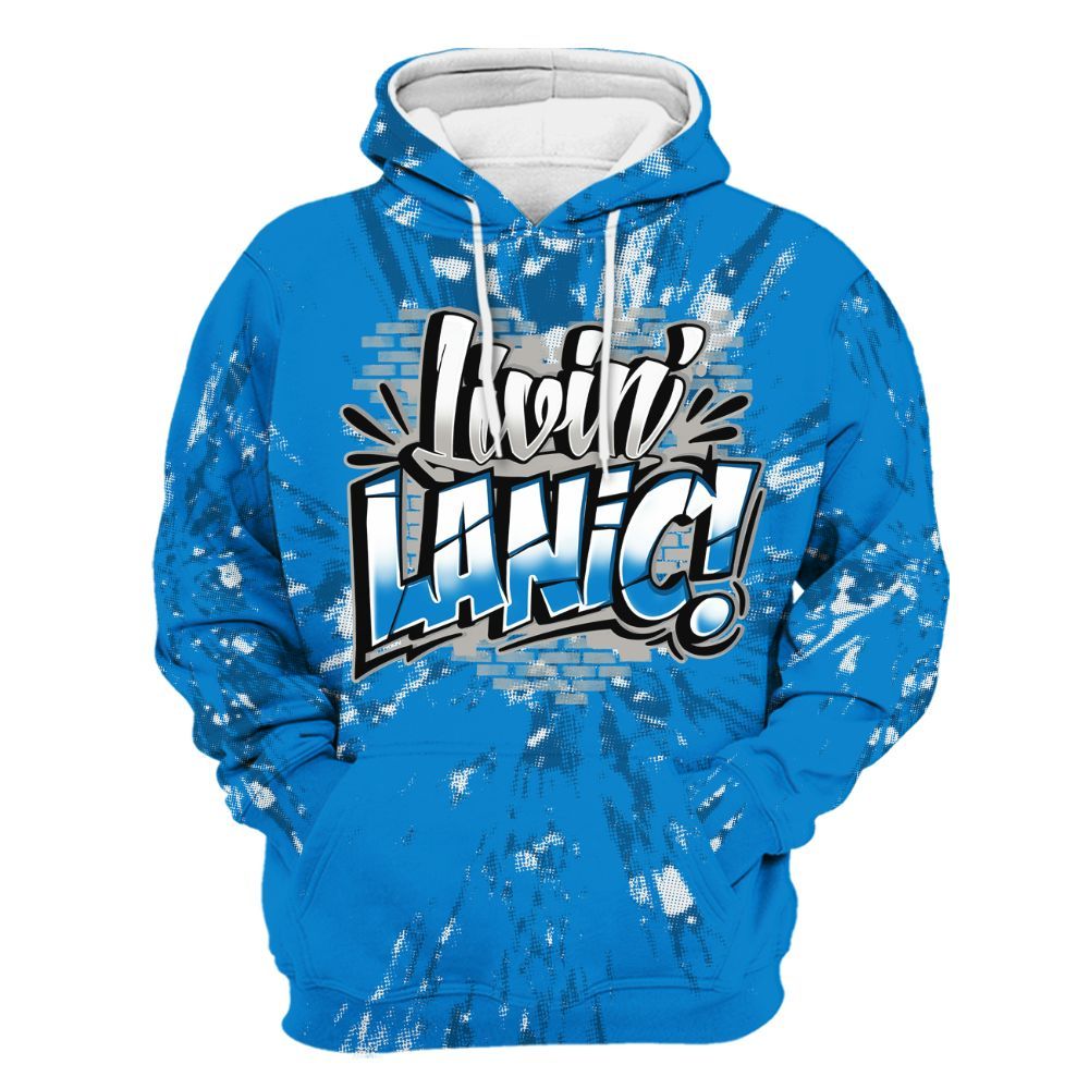Hoodie To Match Industrial Blue 4s - Living Large Graphic Luxury All Over Print