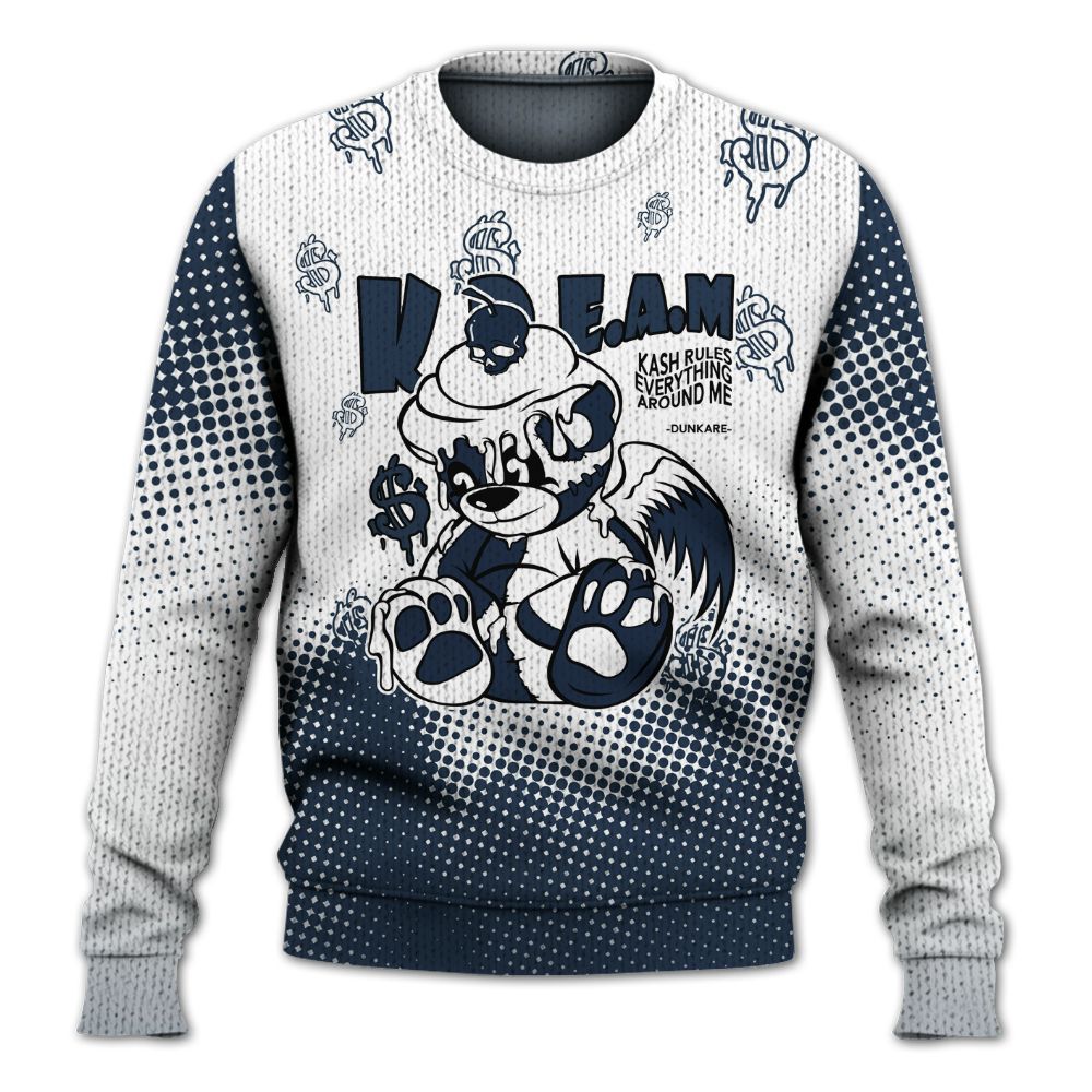 Knitted Sweater To Match White Midnight Navy 6s - Loot Bear Unique Drip