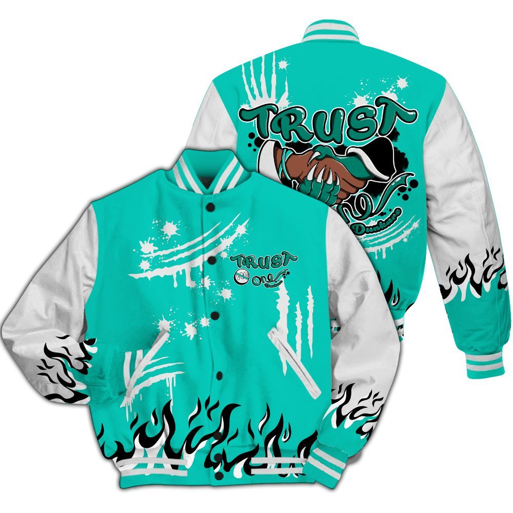 Varsity Jacket To Match Dunk Low Clear Jade - Graphic Trust No One All Over Print