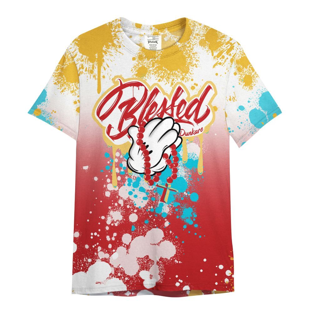 Shirt To Match Dunk Low Fruity Pebbles - God Blessed Ink Drip All Over Print