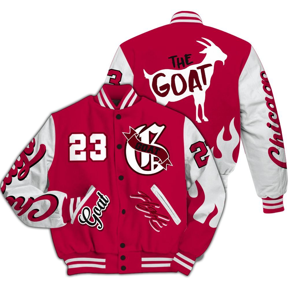 Varsity Jacket To Match Retro Chicago 2s - The G.O.A.T Flight Streetwear All Over Print