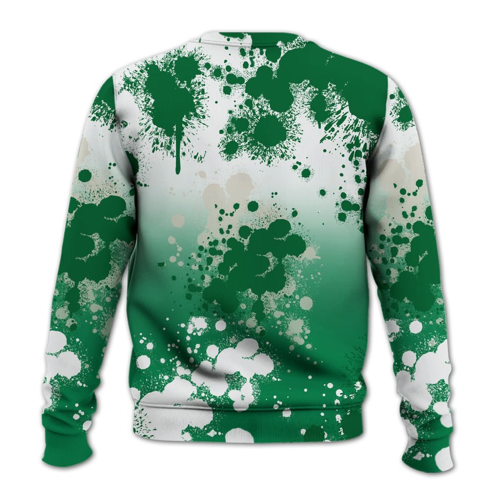 Sweatshirt To Match Lucky Green 2s - God Blessed Ink Drip All Over Print