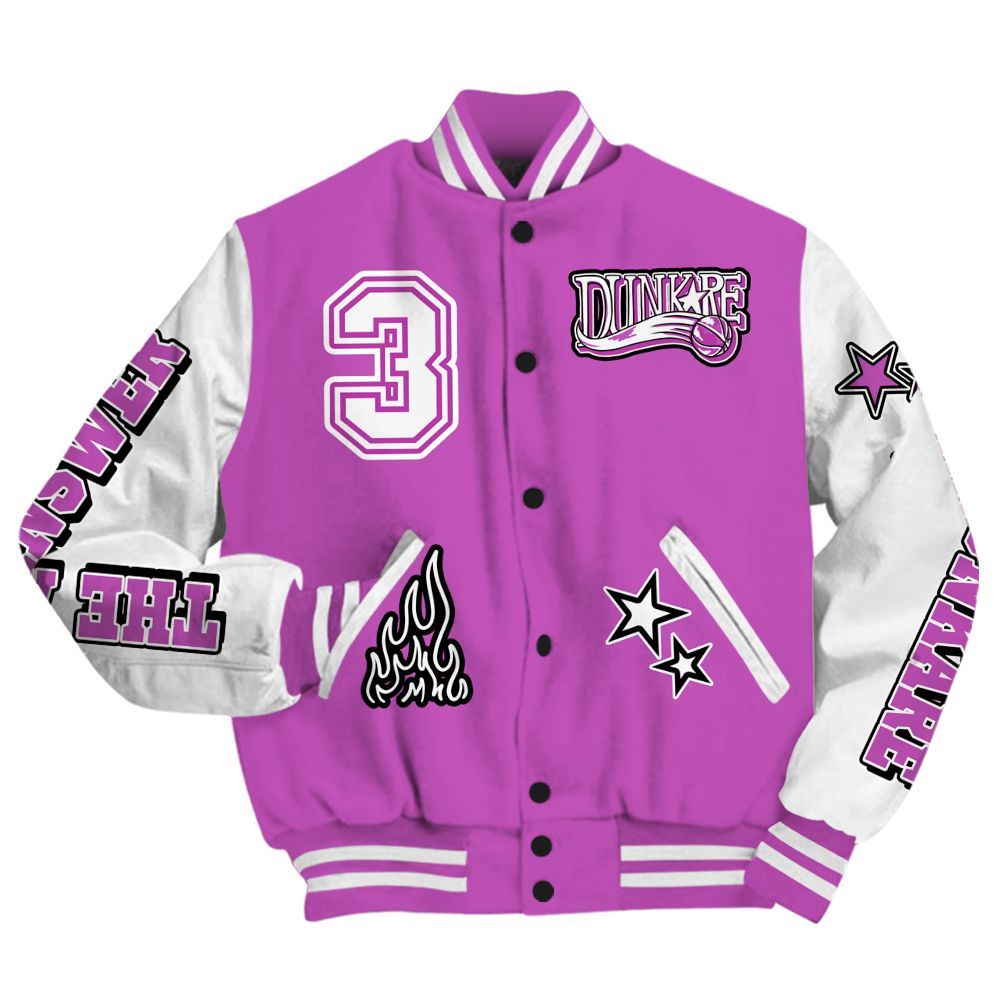 Varsity Jacket To Match Hyper Violet 4s - Allen Answer Skeleton All Over Print