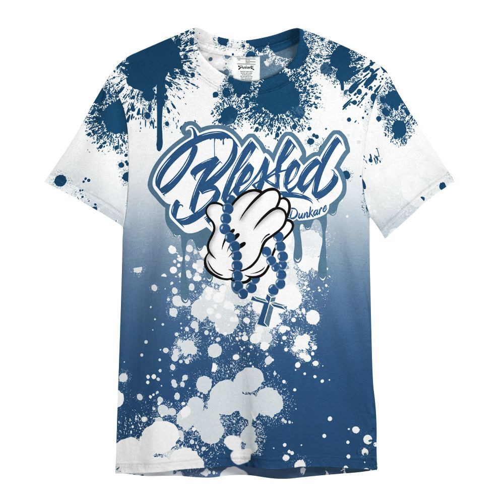 Shirt To Match High OG Midnight Navy 1s - God Blessed Ink Drip All Over Print