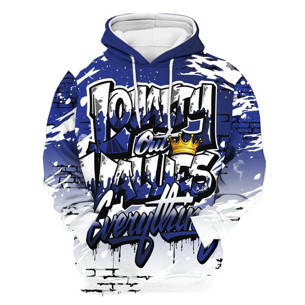 Hoodie To Match Air Max Plus Black Racer Blue - Values Of Loyalty Drip All Over Print