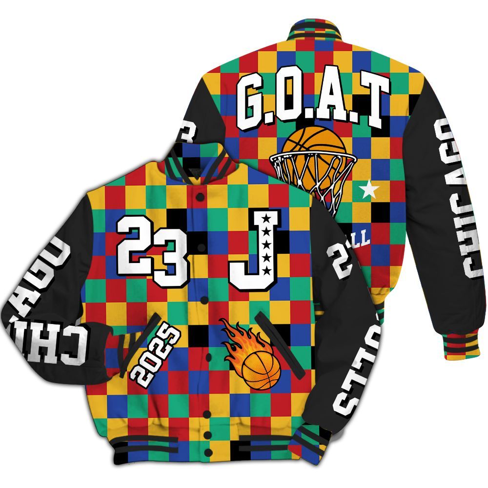 Varsity Jacket To Match Air Rainbow Weave - Chicago 23 Basketball All Over Print