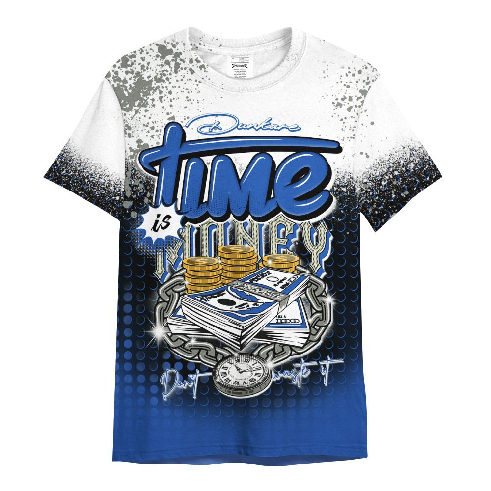 Shirt To Match Lucky Shorts 3s - Halftone Time Is Money All Over Print