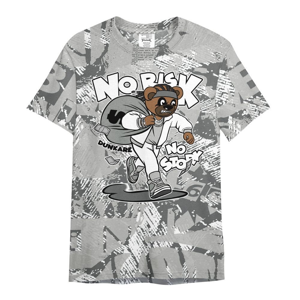 Shirt To Match Paris Cement Grey 4s - Certain Bear Abstract Graffiti All Over Print