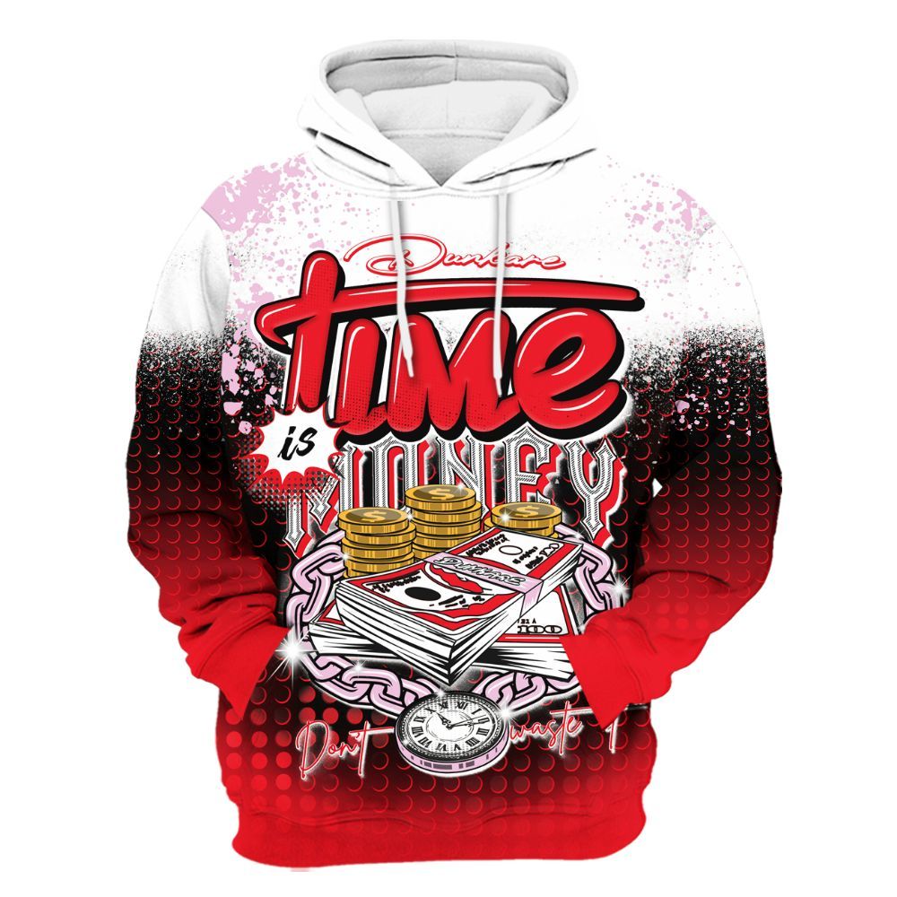 Hoodie To Match Zoom Vomero 5 Valentine's Day 2025 - Halftone Time Is Money All Over Print
