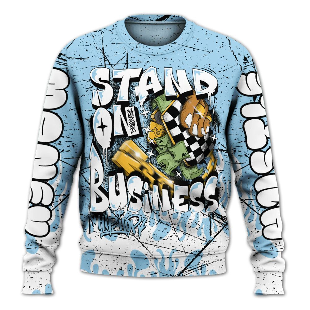 Sweatshirt To Match Legend Blue 11s - Stand Business Graffiti All Over Print