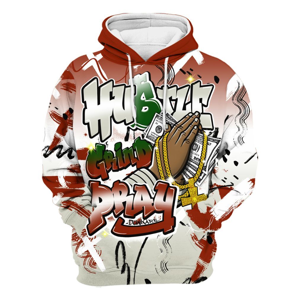 Hoodie To Match El Grito 5s - Money Hustle Grind Pray All Over Print