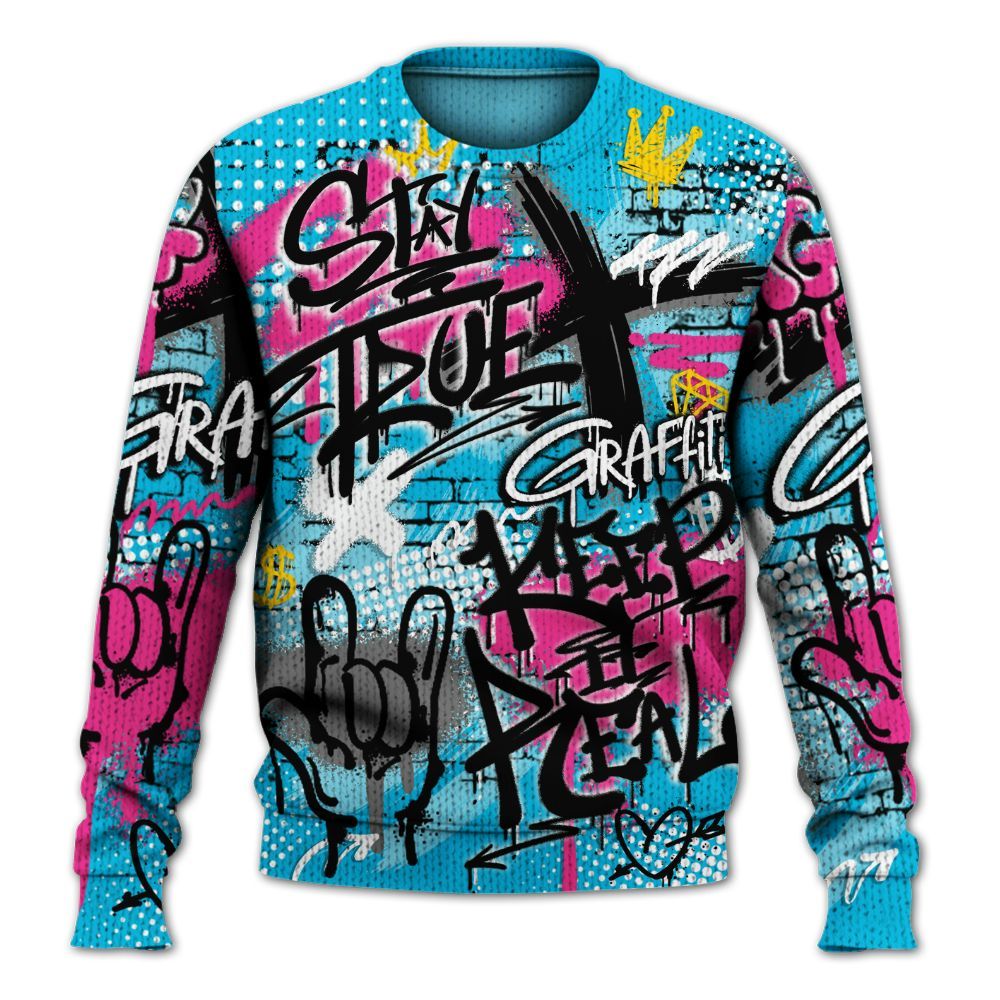 Knitted Sweater To Match Tokyo Nights Stewie 3s - True It Real Graffiti Streetwear