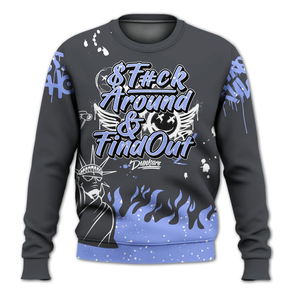 Sweatshirt To Match Retro Awake Racer Blue - Graphic Fck Around Find Out All Over Print