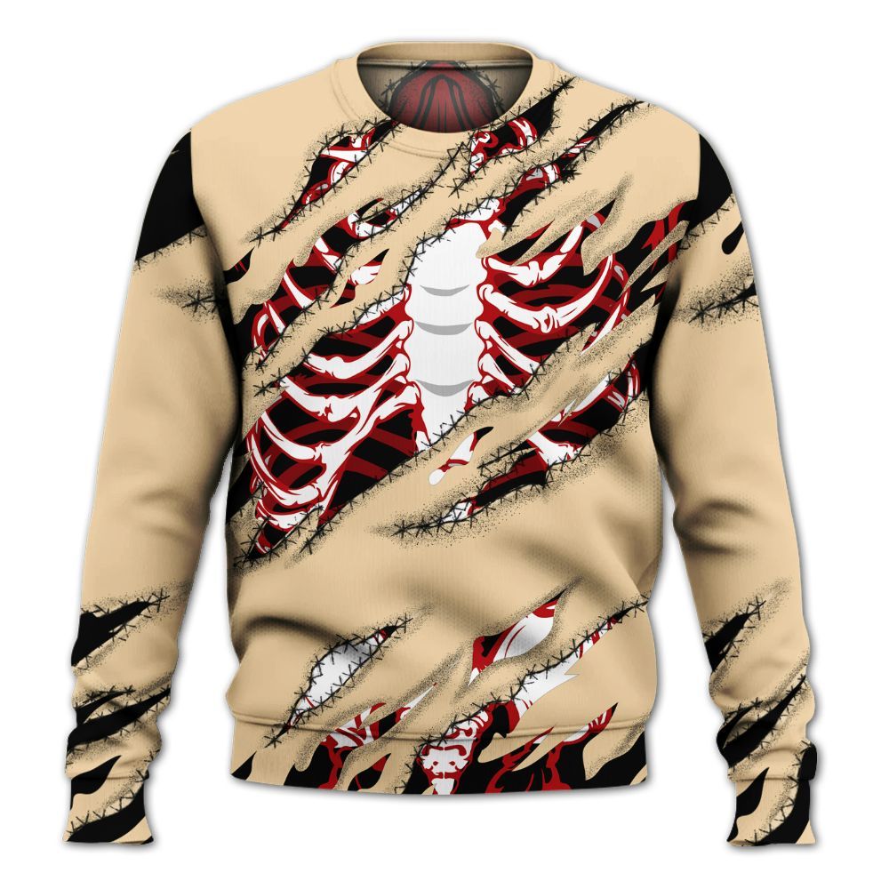 Sweatshirt To Match Dunk Low Strawberry Waffle - GOT 'EM Skeleton Scratch All Over Print