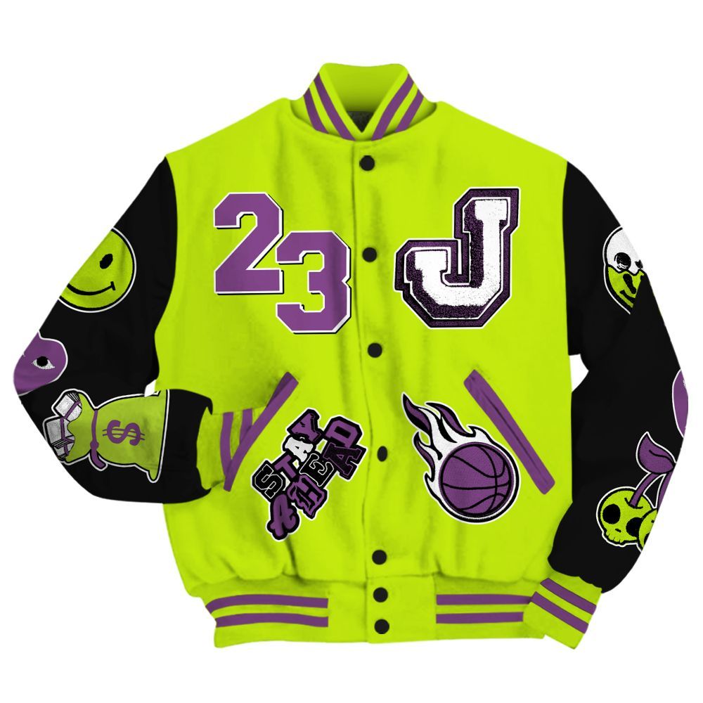 Varsity Jacket To Match GS Black Barely Volt 11s - Hustles Money Number 23 All Over Print