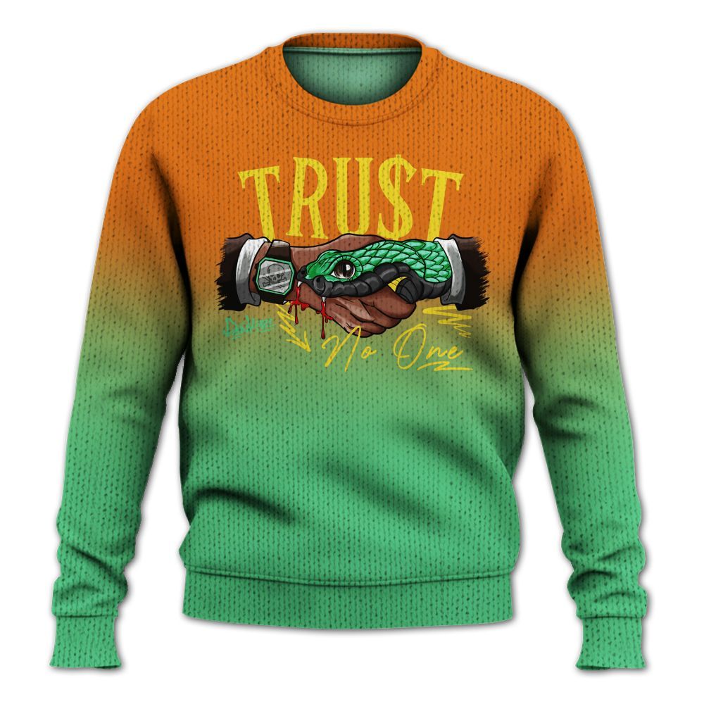 Knitted Sweater To Match SB Dunk Low Tourmaline - Snake Trust No One Drip