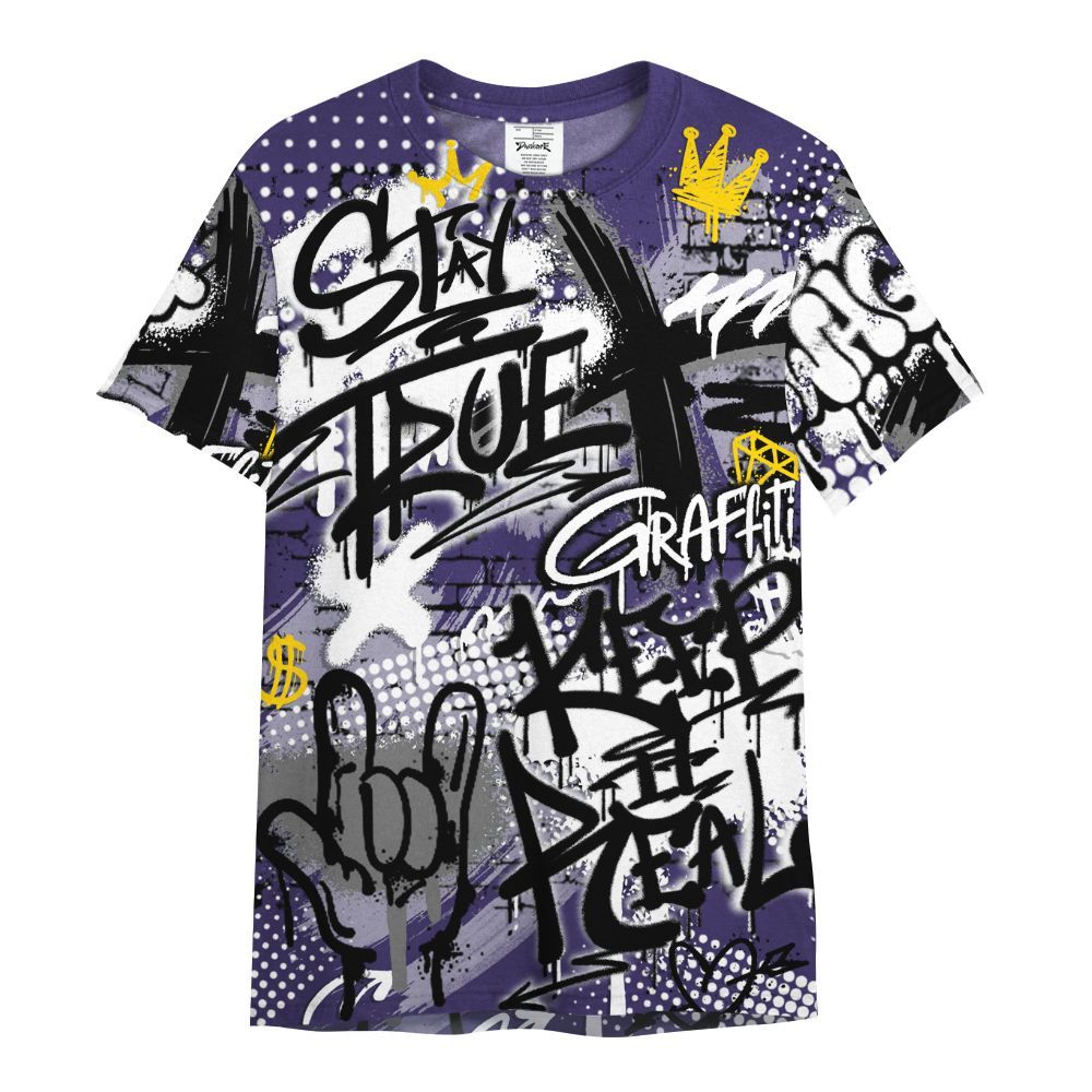 Shirt To Match Retro Court Purple 13s - True It Real Graffiti Streetwear All Over Print
