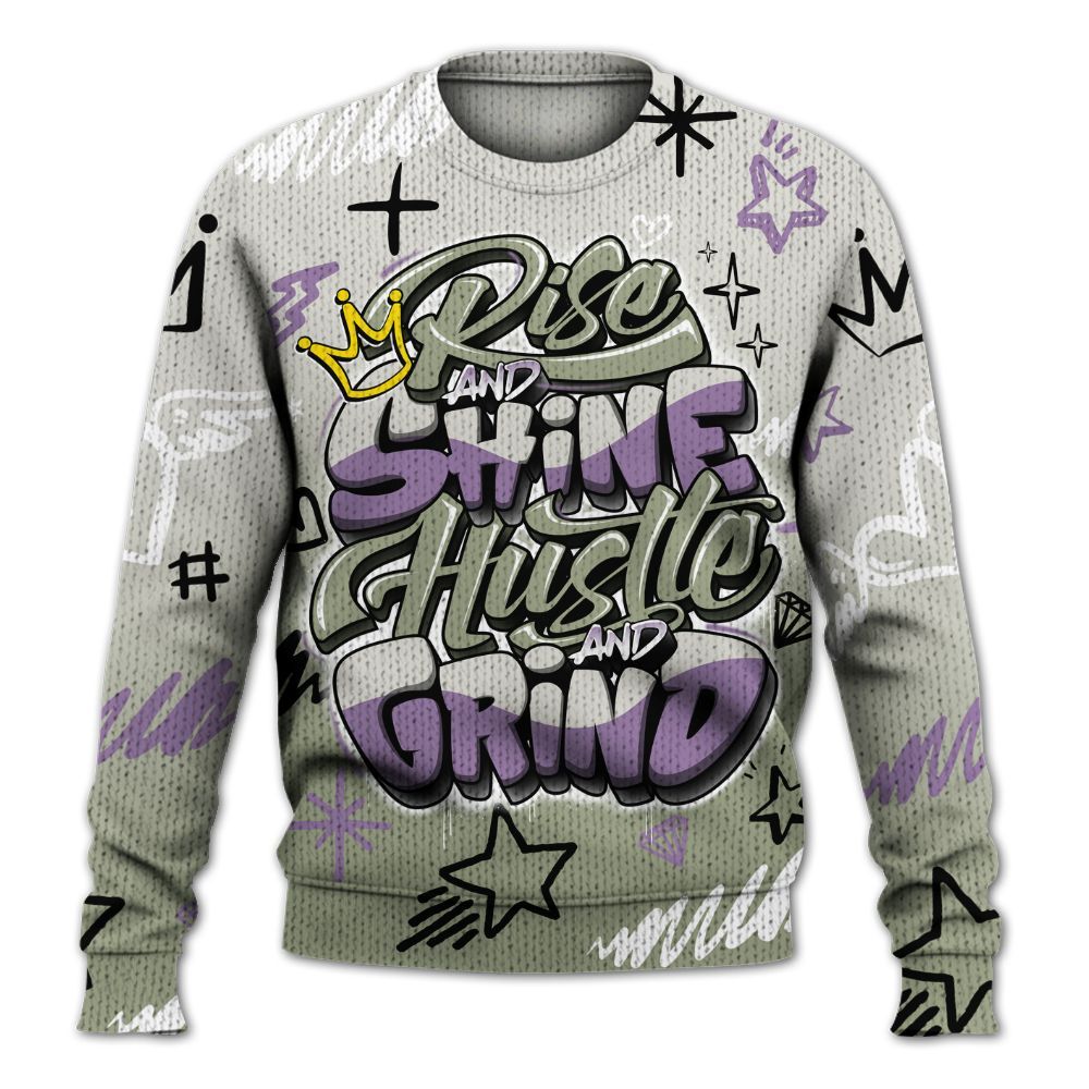 Knitted Sweater To Match Dunk Low Floral Swoosh 2025 - Rise Shine Hustle Grind